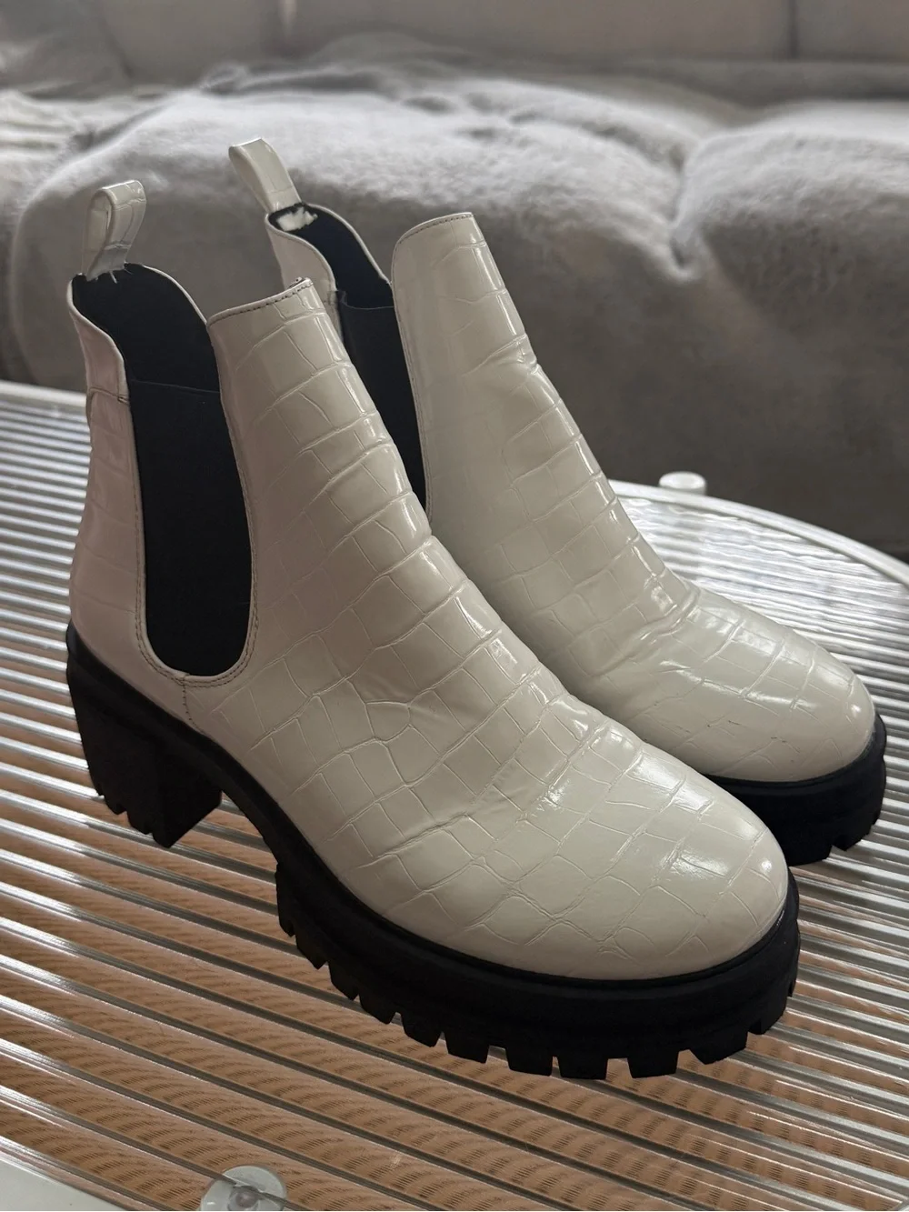 White Platform Ankle Boots